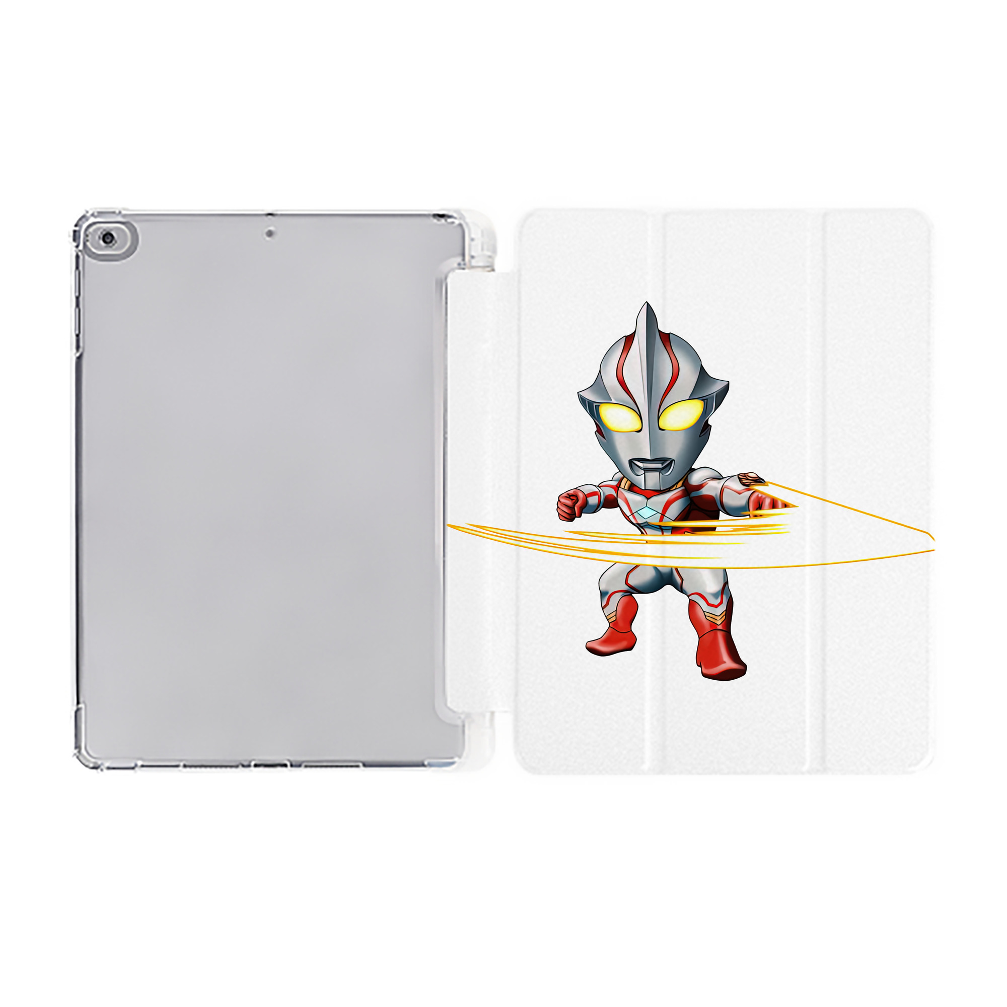 （画像用） ウルトラマン Ultraman IPad ケース ペン収納付き 三つ折りスタンド PUレザー×シリコン 対応機種9.5/10.5/10.9インチ